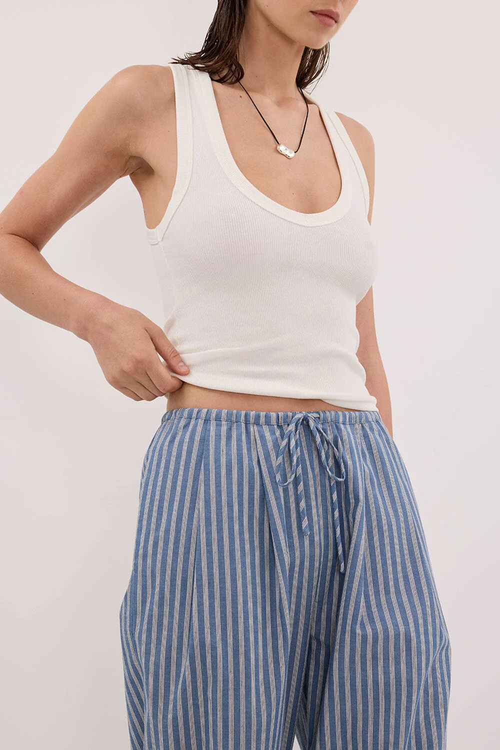 GRACIE BLUE STRIPE DRAWSTRING PANT - Image 6