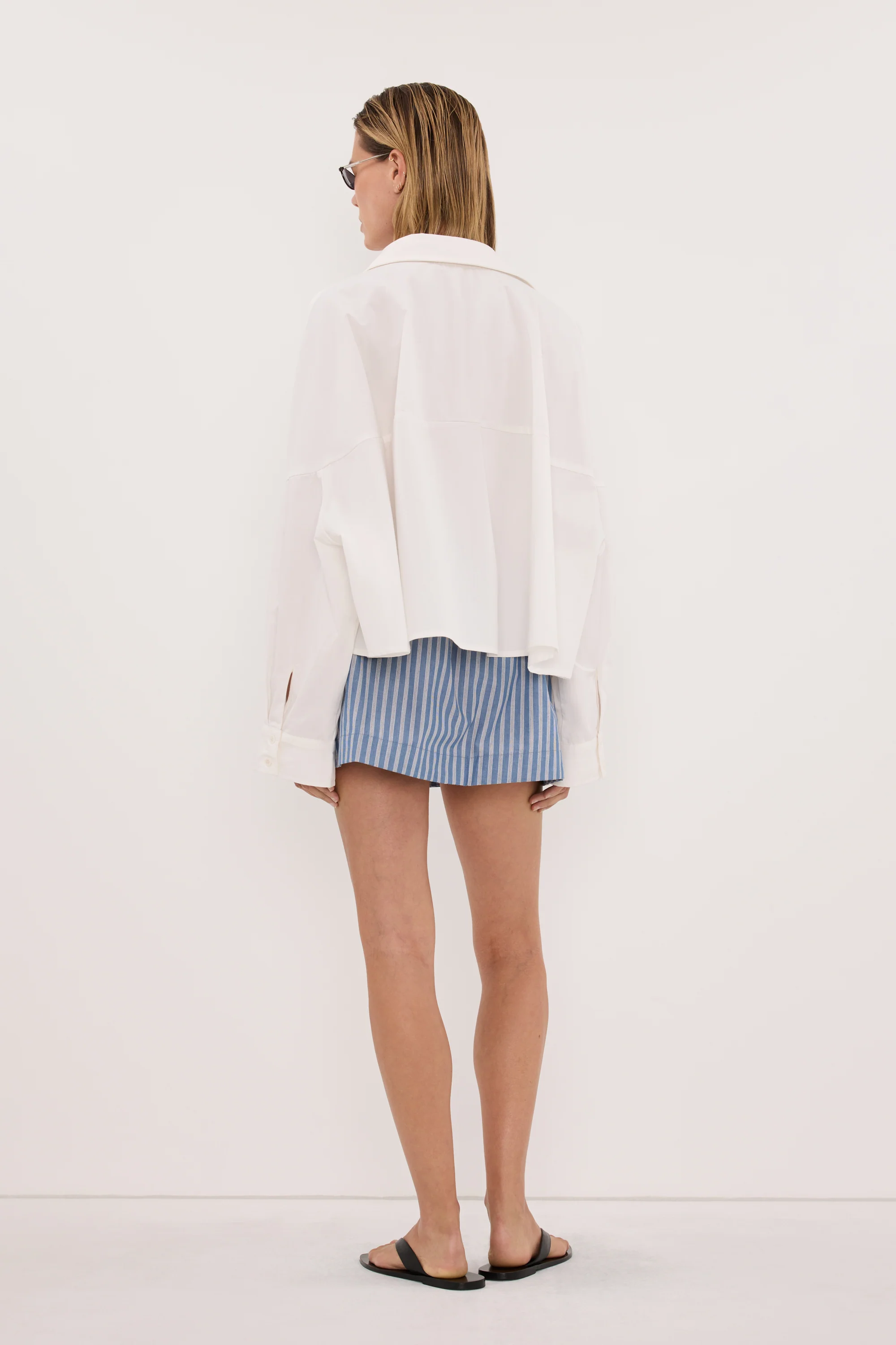GRACIE BLUE STRIPE MINI SKIRT  - Image 7