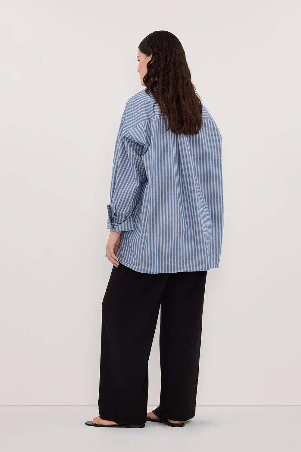 GRACIE LONG SLEEVE BLUE STRIPE SHIRT - Image 8