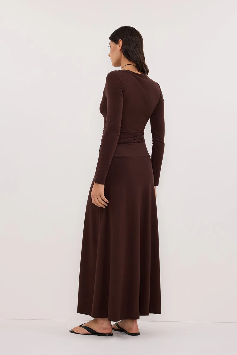HADLEY CHOC TWIST MIDI SKIRT - Image 4