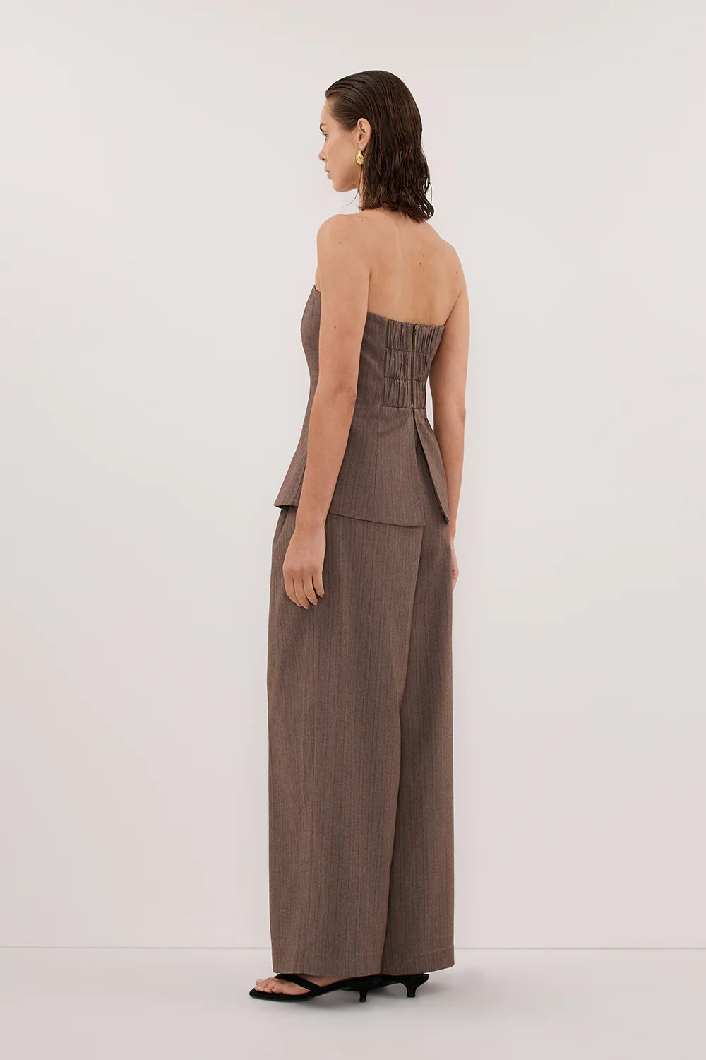HAILEY CHOC STRAPLESS STRIPE BUSTIER TOP - Image 5