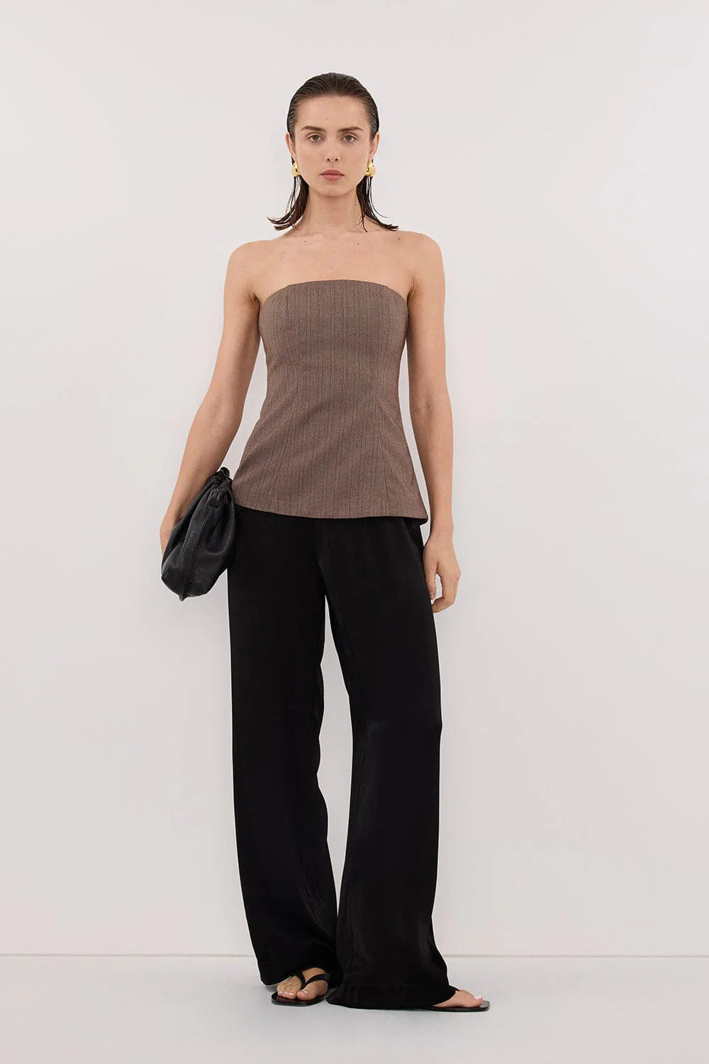 HAILEY CHOC STRAPLESS STRIPE BUSTIER TOP - Image 7