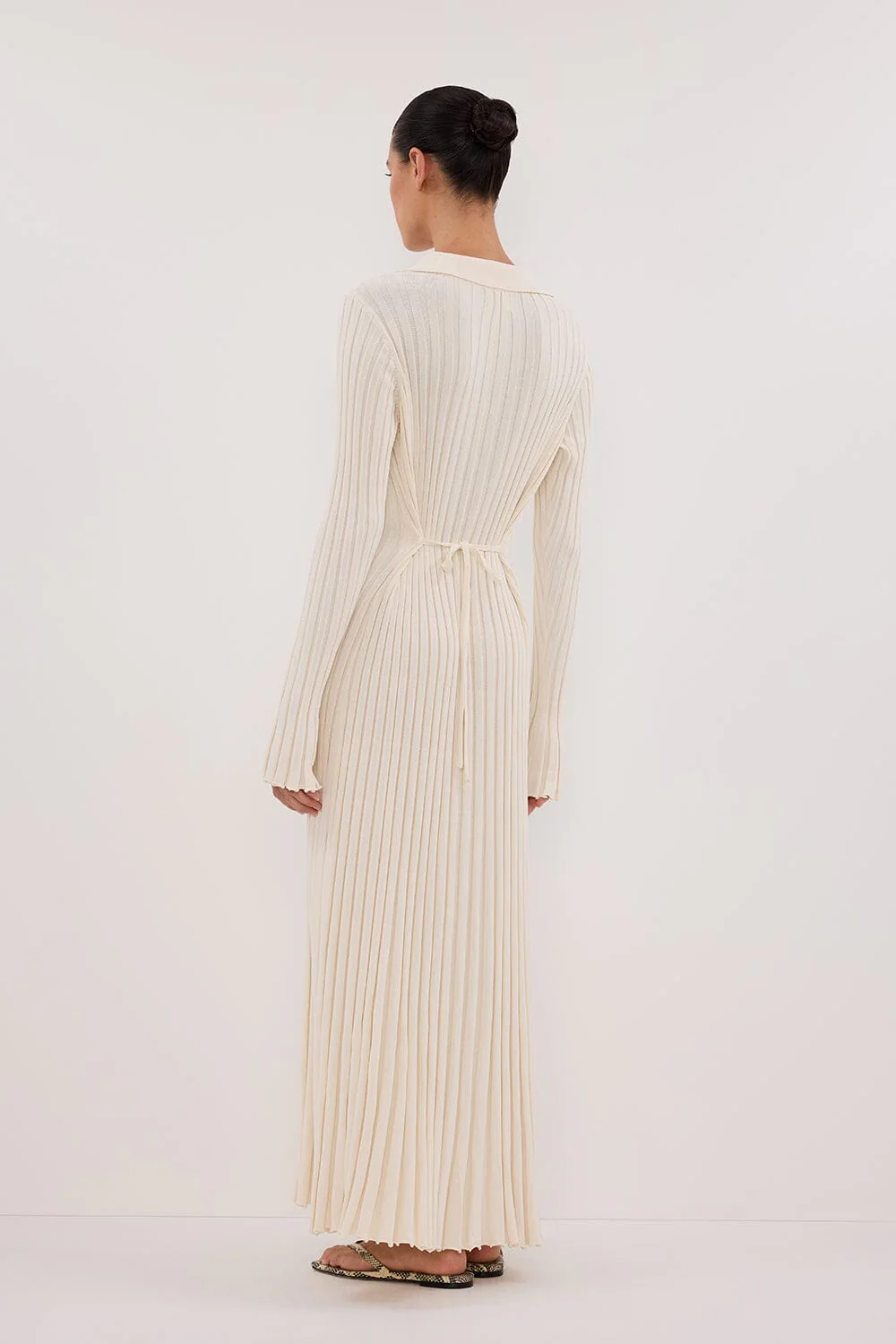 HAL PLASTER LONG SLEEVE KNIT MIDI DRESS - Image 4