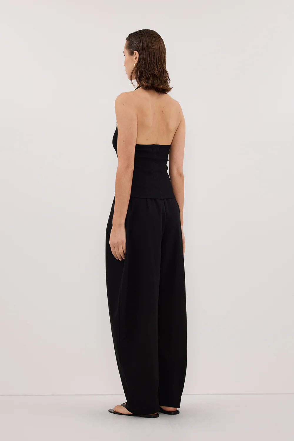 HARLAN BLACK KNIT HALTER TOP - Image 4
