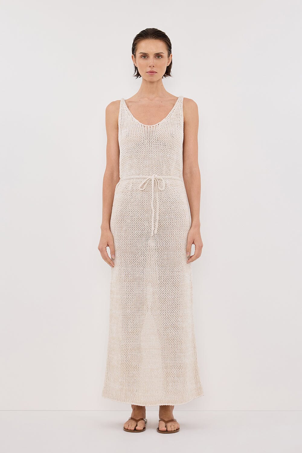 HEIDI CREAM MARLE KNIT MAXI DRESS