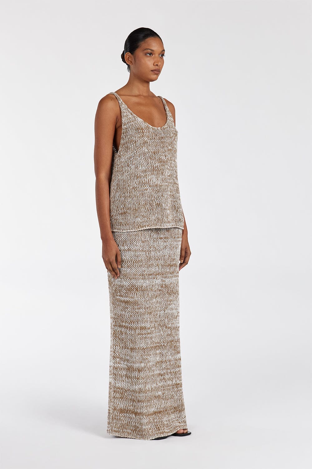 HEIDI TAN MARLE KNIT MIDI SKIRT - Image 2