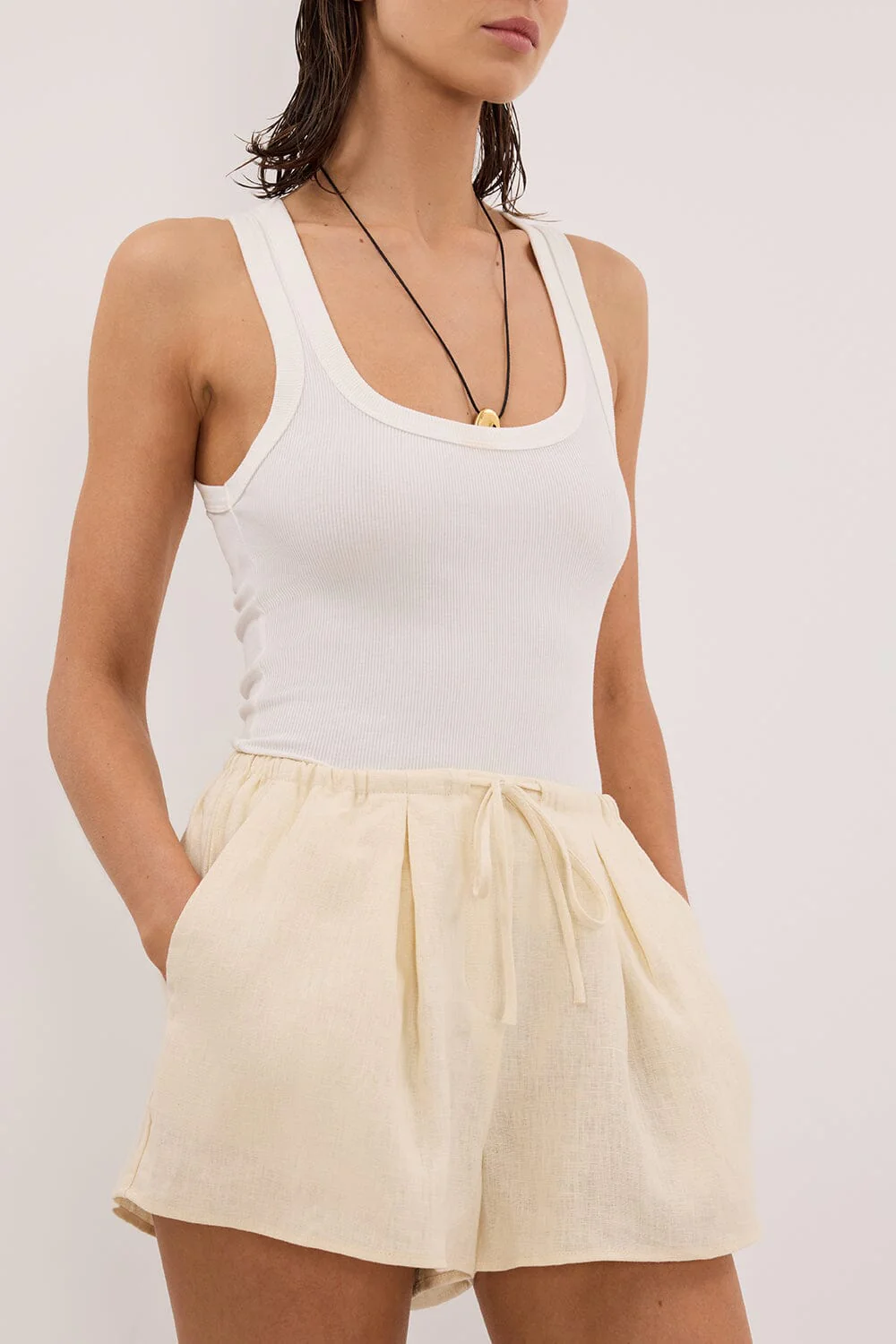 HELENA STRAW LINEN SHORT - Image 5