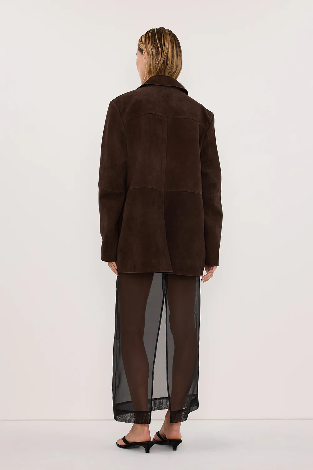 HENDRIX BITTER CHOC OVERSIZED SUEDE LEATHER JACKET - Image 5