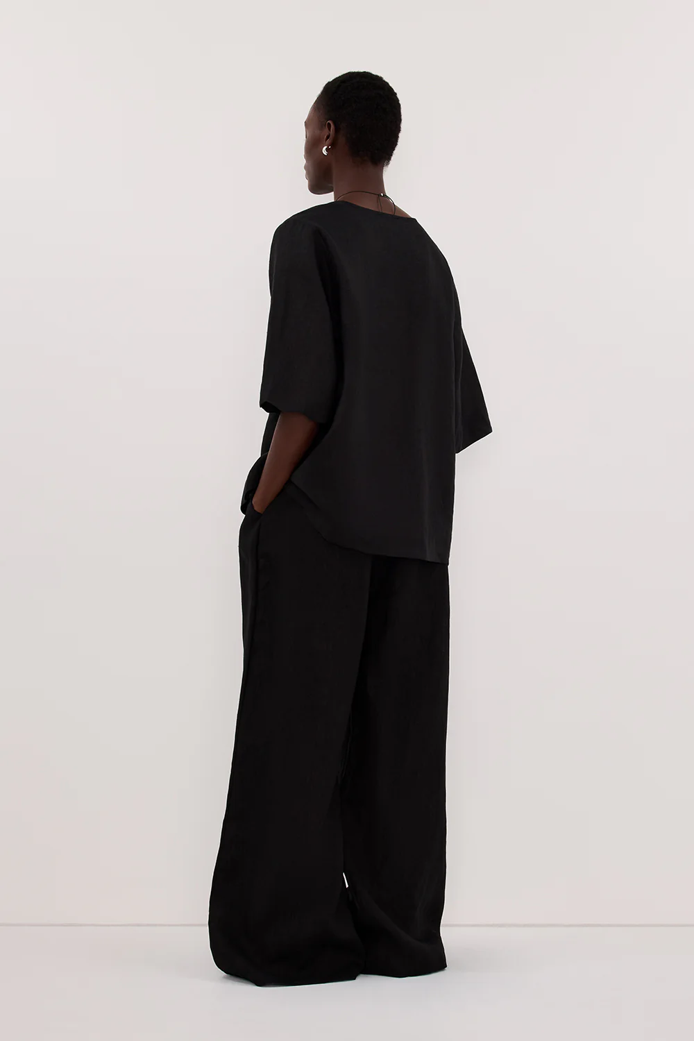 HOLDEN BLACK LINEN PANT - Image 4