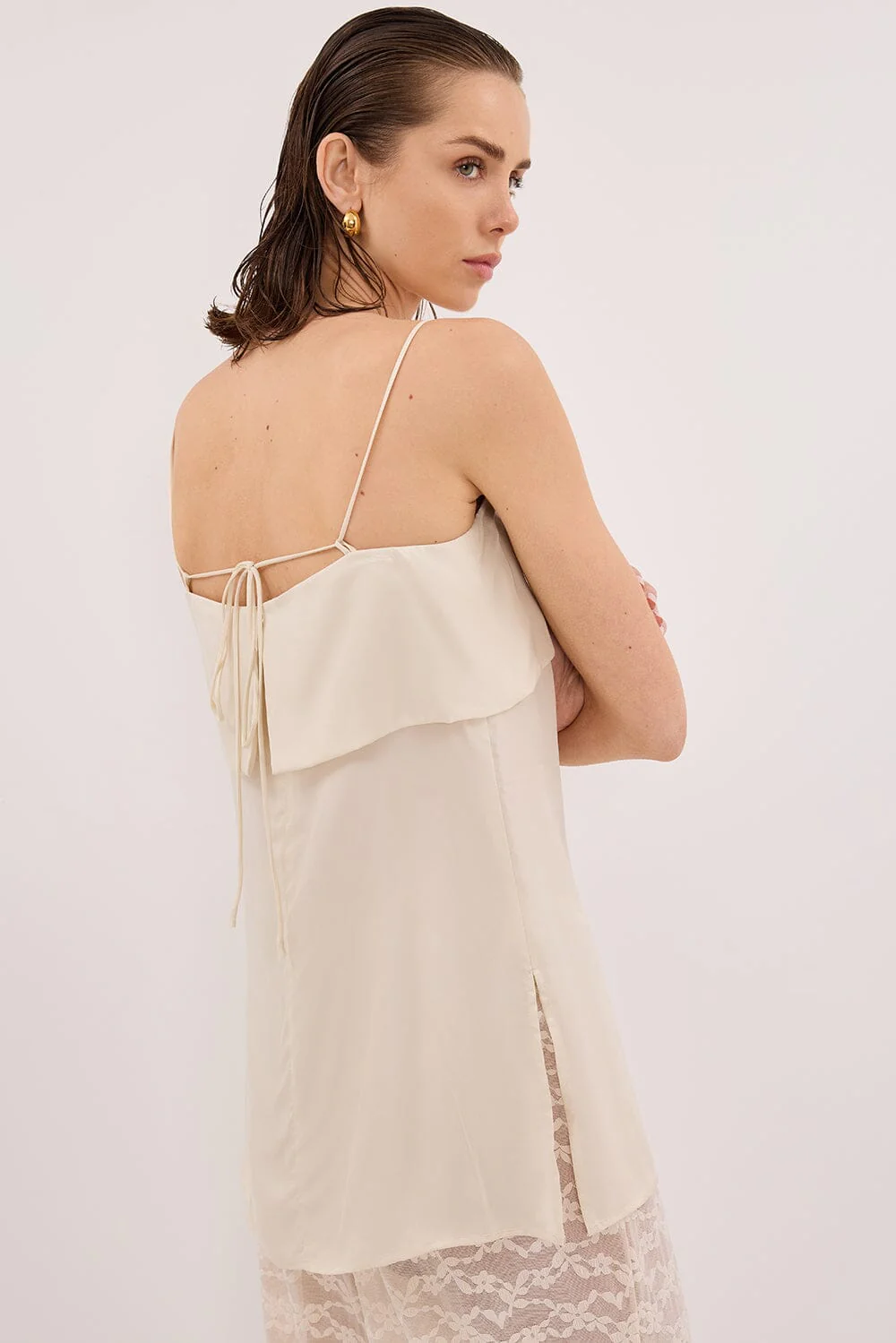 IDA SANDSTONE SLEEVELESS FOLDOVER CAMI TOP - Image 5