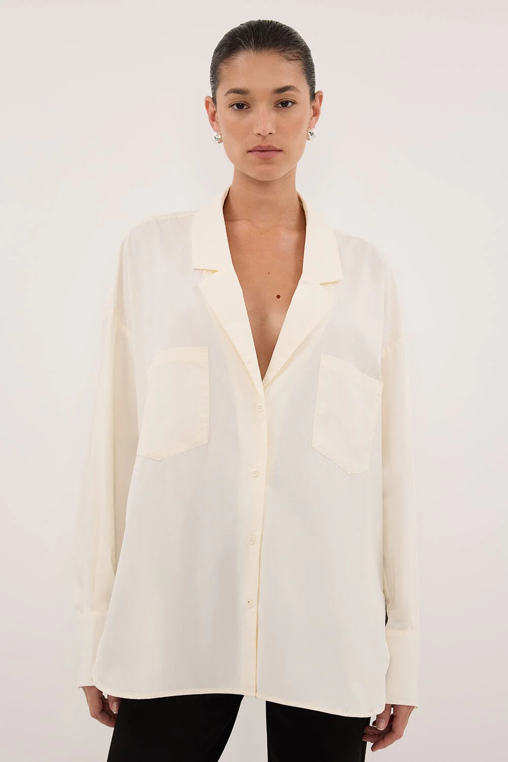 IRENE BUTTER LONG SLEEVE NOTCH COLLAR SHIRT - Image 2