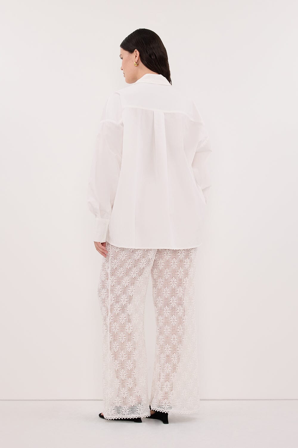 IRENE WHITE LONG SLEEVE NOTCH COLLAR SHIRT - Image 7