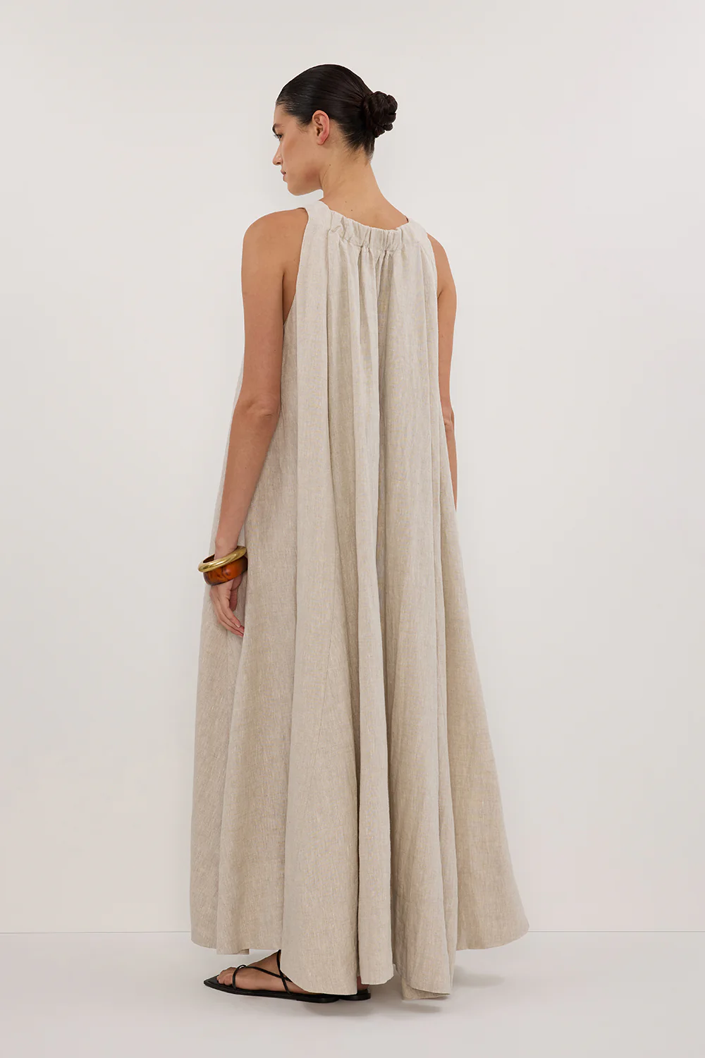 ISABELLE NATURAL LINEN MIDI DRESS - Image 4