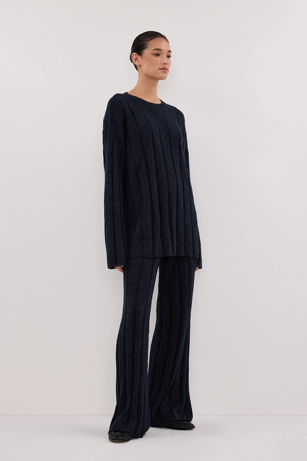 JAZZ INDIGO CREW NECK KNIT TOP - Image 3