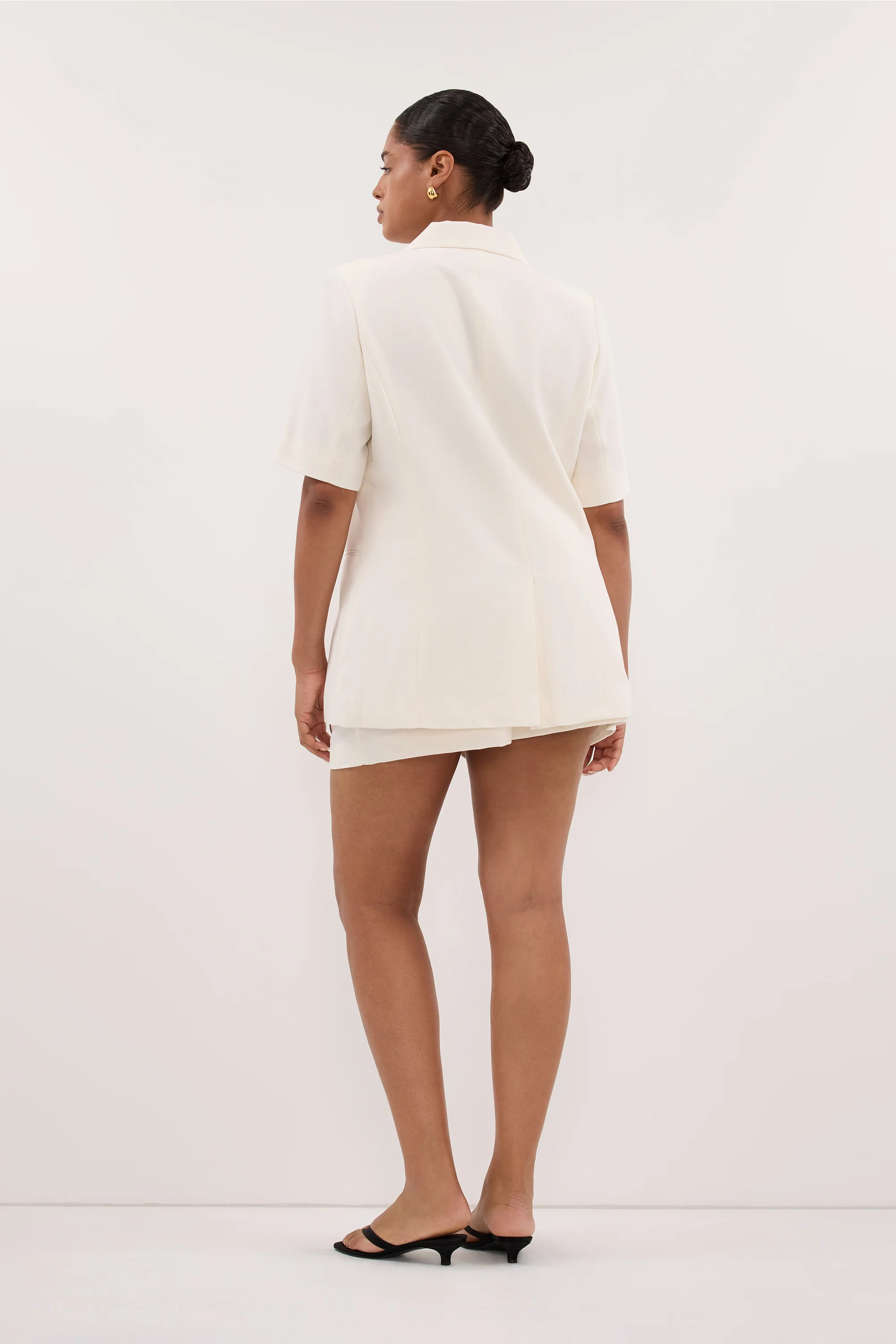JORDY CREAM SHORT SLEEVE BLAZER - Image 7