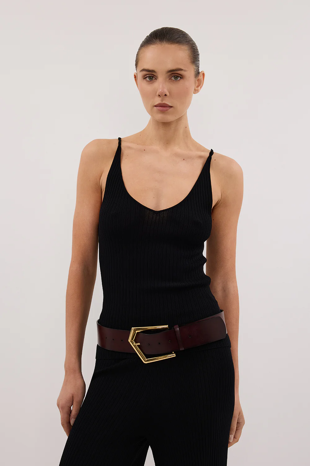 JOY BLACK TWIST KNIT TANK - Image 2