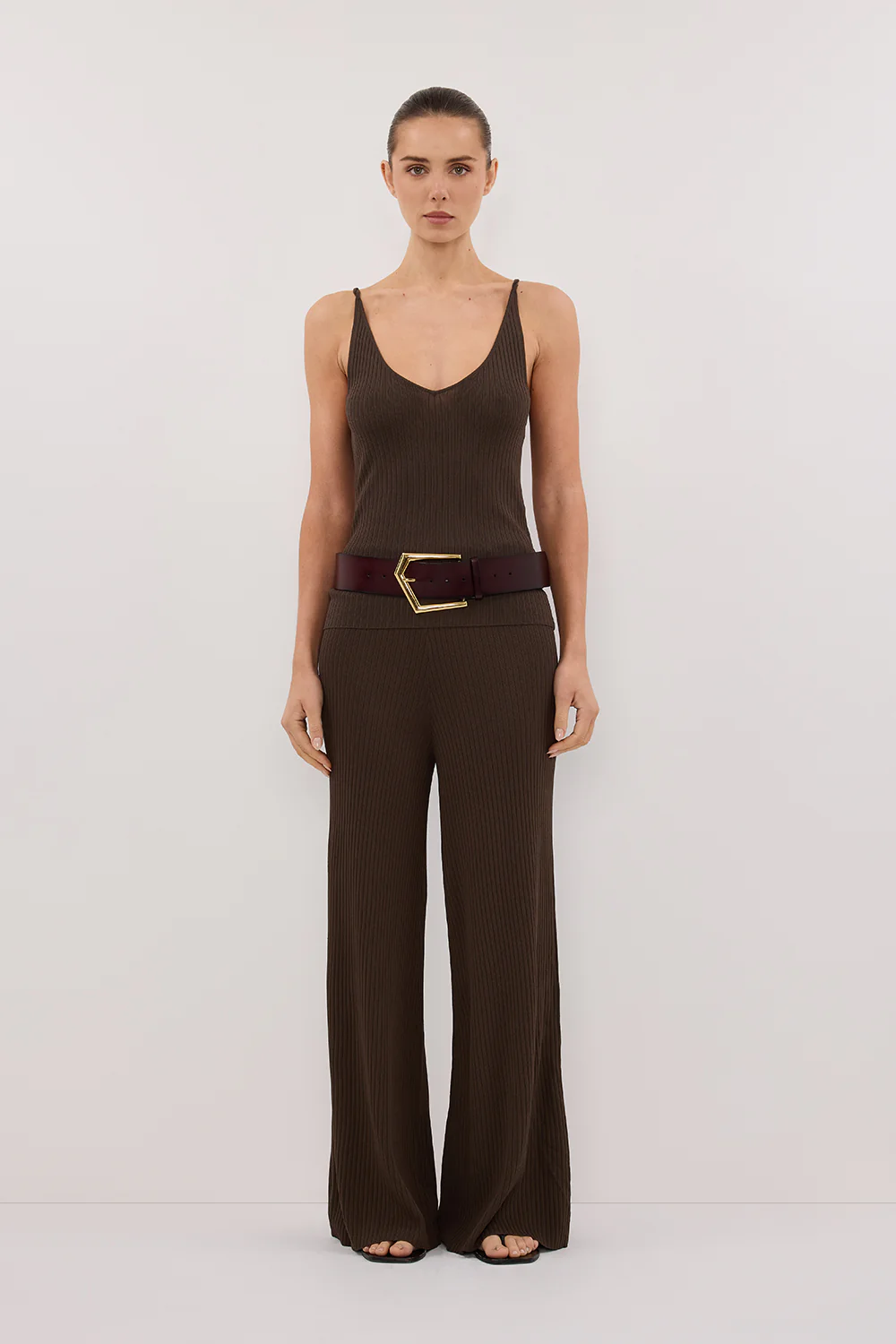 JOY DARK OLIVE TWIST KNIT TANK