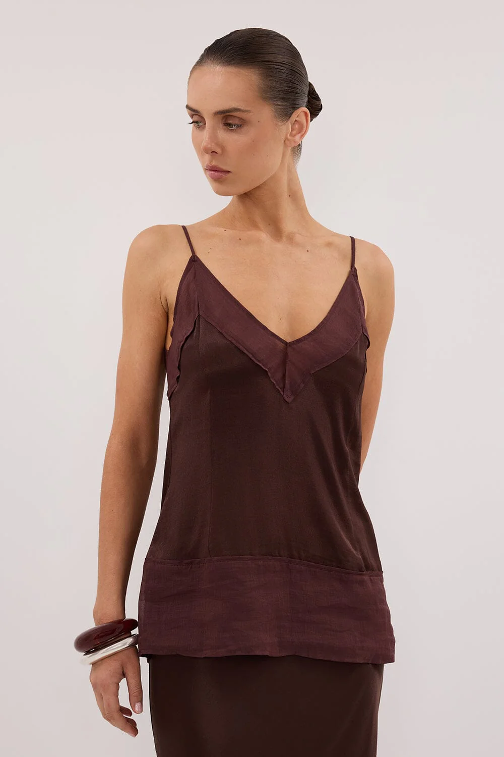 JUDE CHOC SATIN RAMIE CAMI TOP - Image 2
