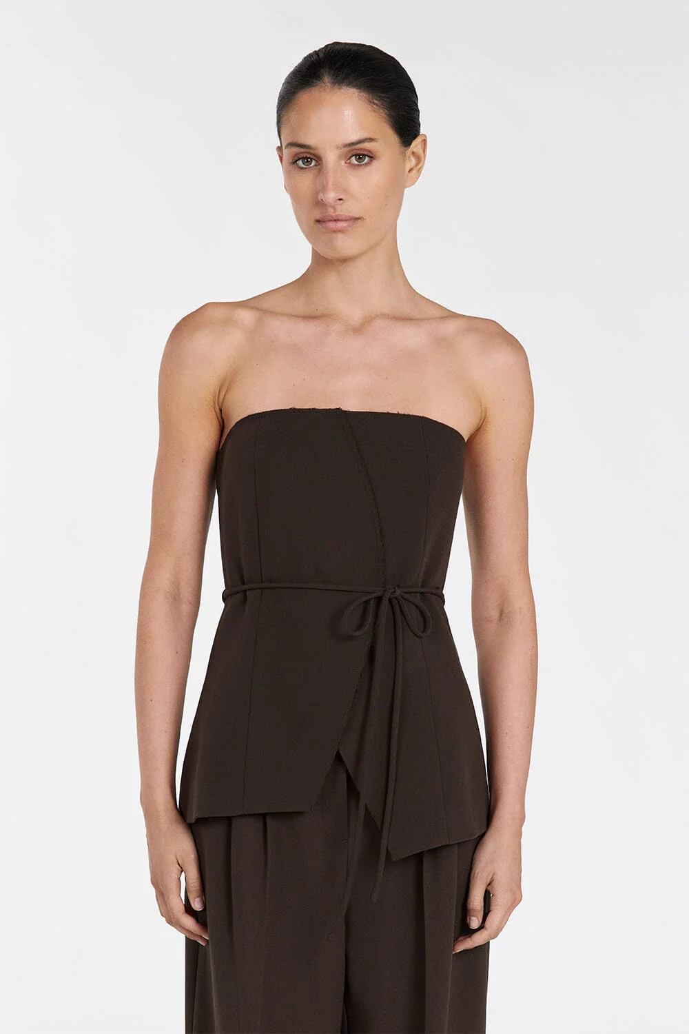 JULIE BITTER CHOC STRAPLESS TOP - Image 4