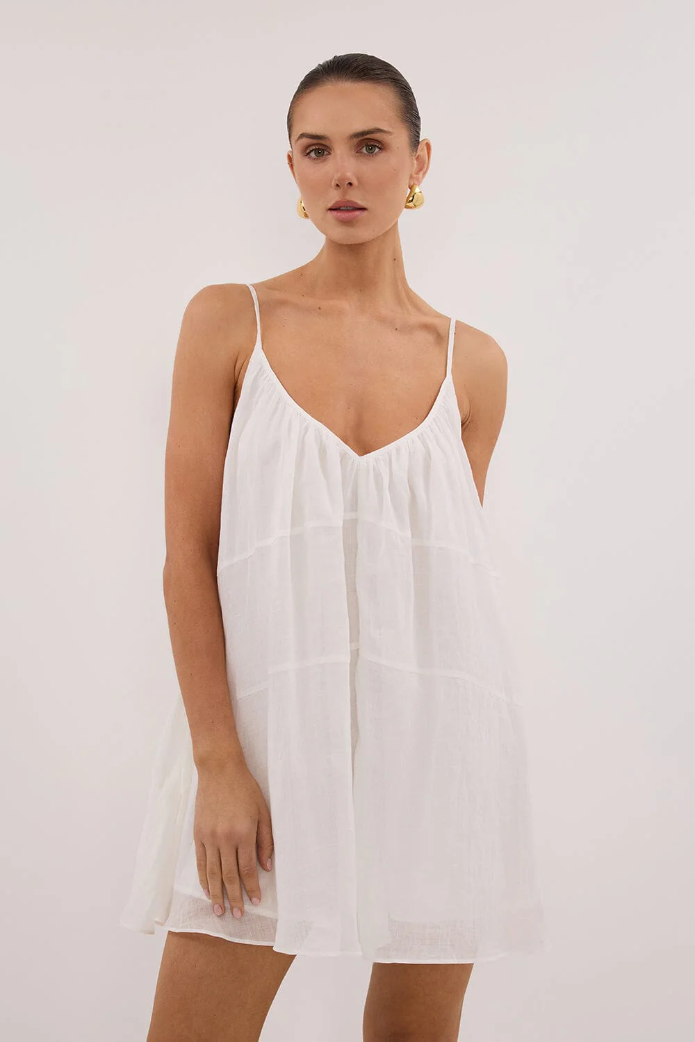 KAHN WHITE RAMIE MINI DRESS - Image 2
