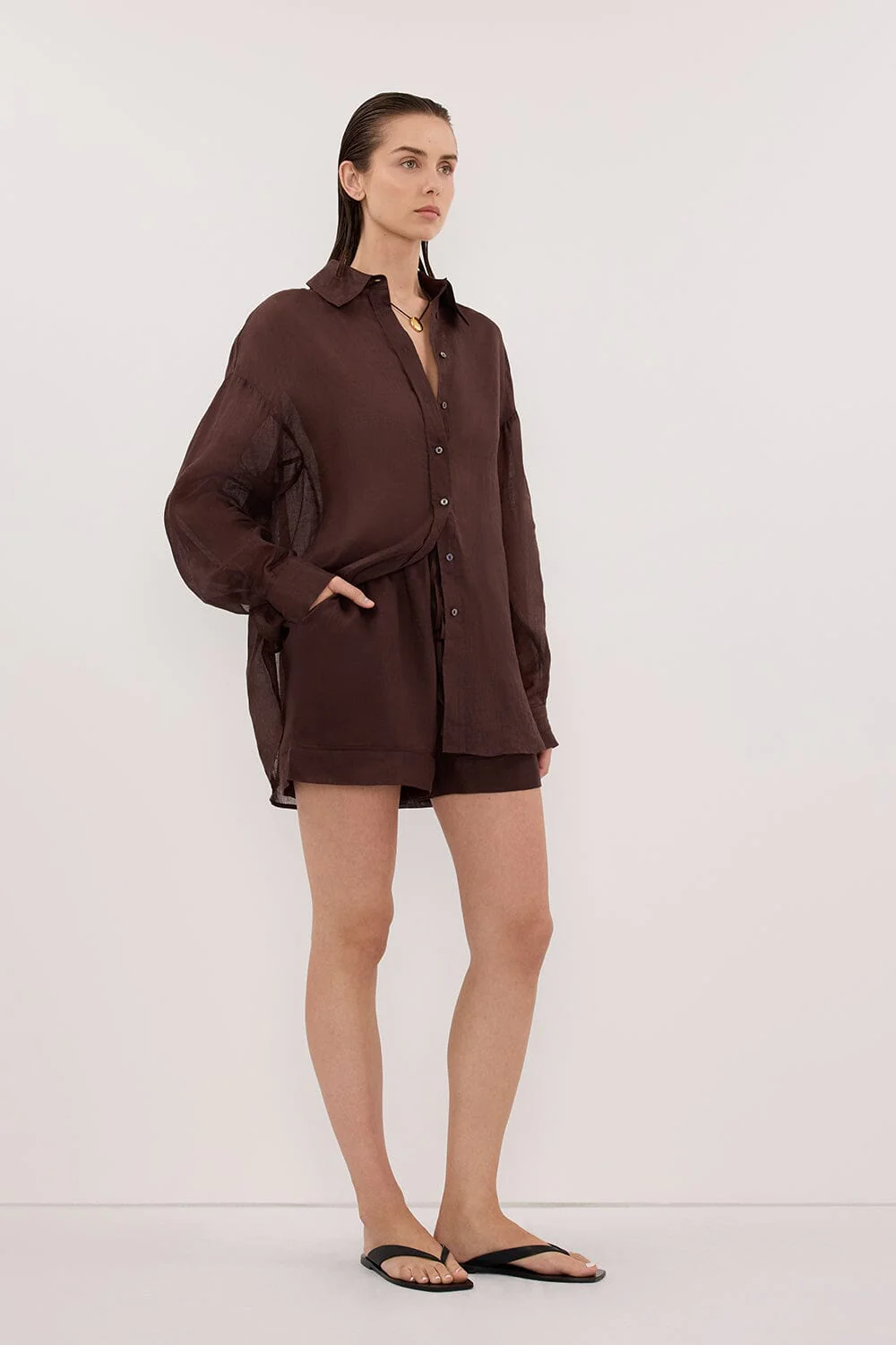KAI BURNT CHOC RAMIE SHORT - Image 3
