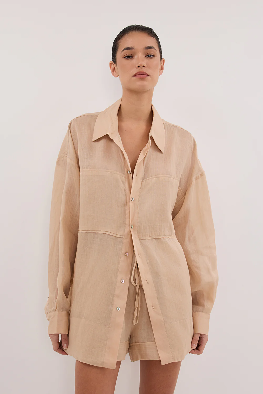KAI MUSK OVERSIZED RAMIE LONG SLEEVE SHIRT - Image 2