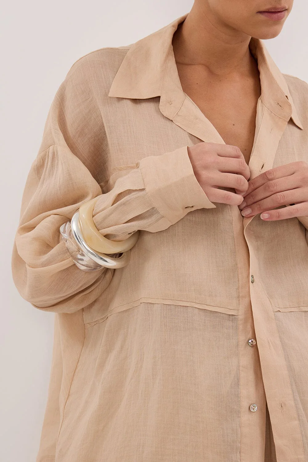 KAI MUSK OVERSIZED RAMIE LONG SLEEVE SHIRT - Image 6