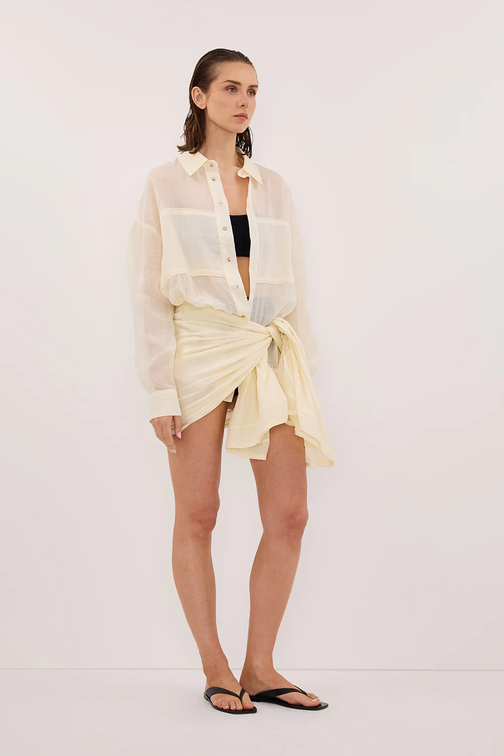 KAI STRAW OVERSIZED RAMIE LONG SLEEVE SHIRT - Image 5
