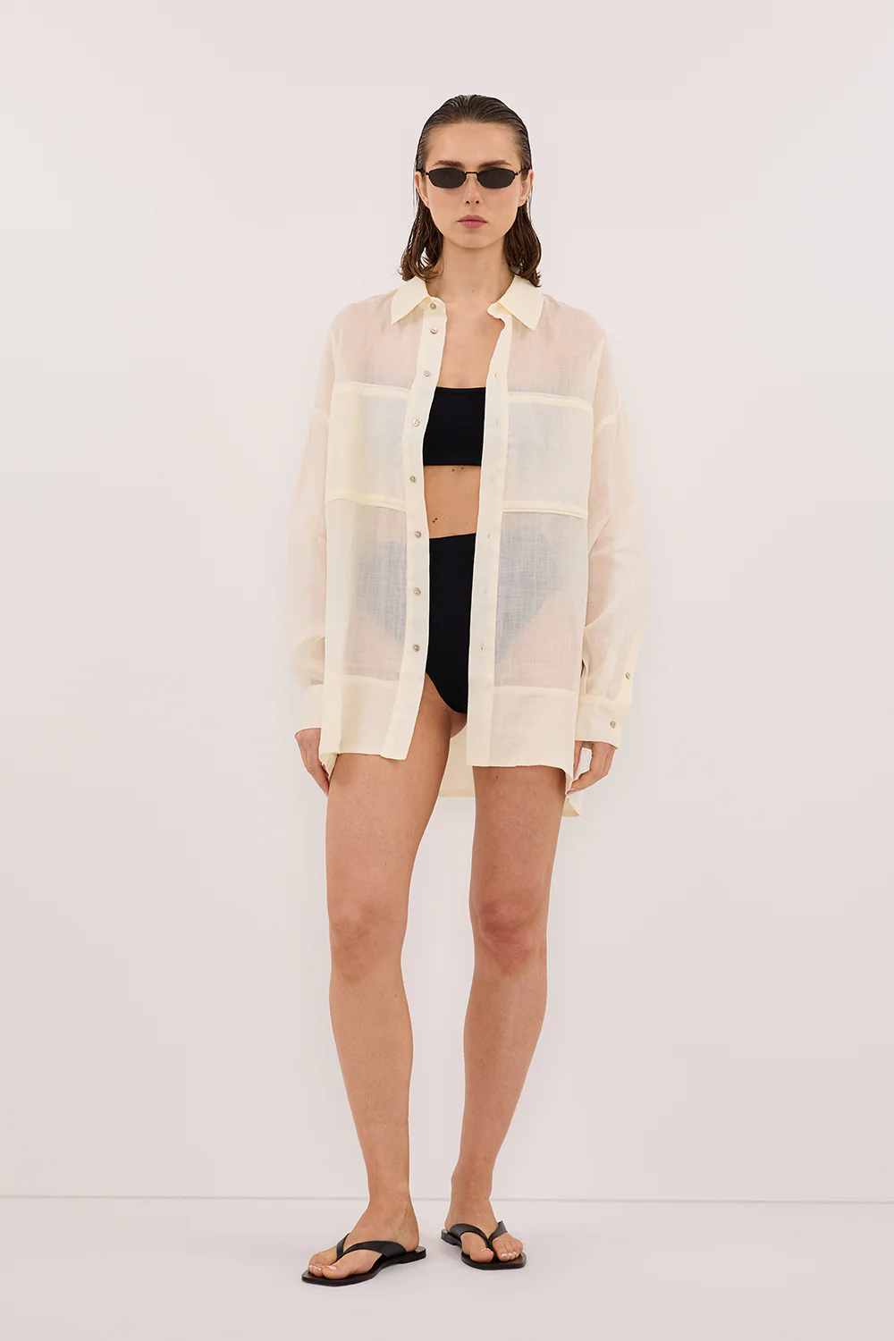 KAI STRAW OVERSIZED RAMIE LONG SLEEVE SHIRT - Image 6