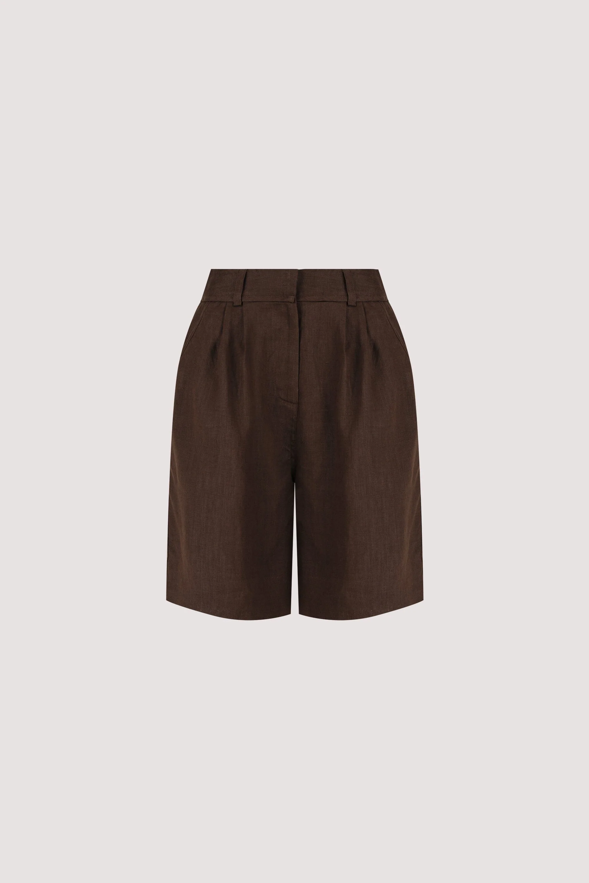 KAYLA BITTER CHOC LINEN BERMUDA SHORT - Image 6