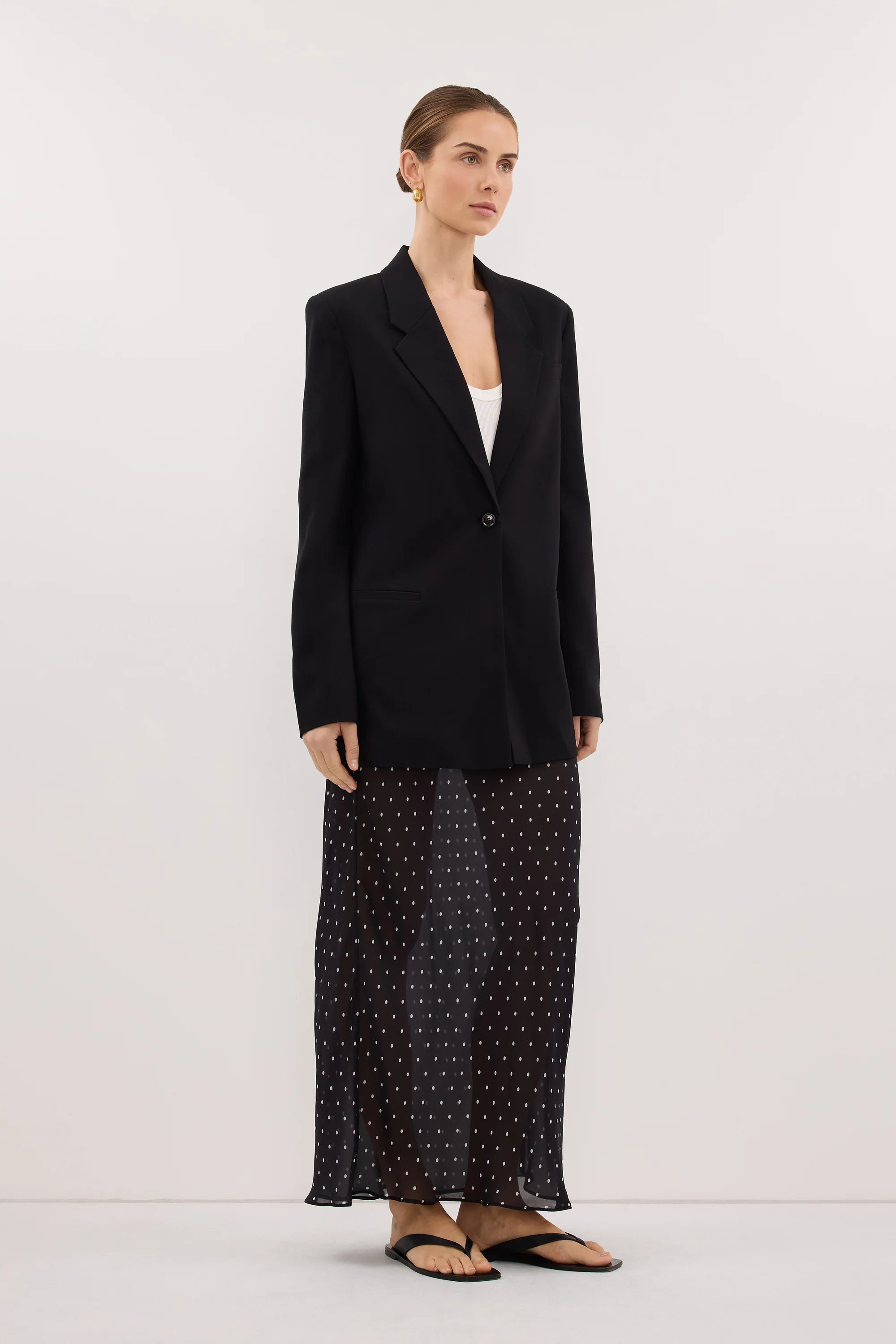 KEATON BLACK SLIM LONGLINE BLAZER - Image 3