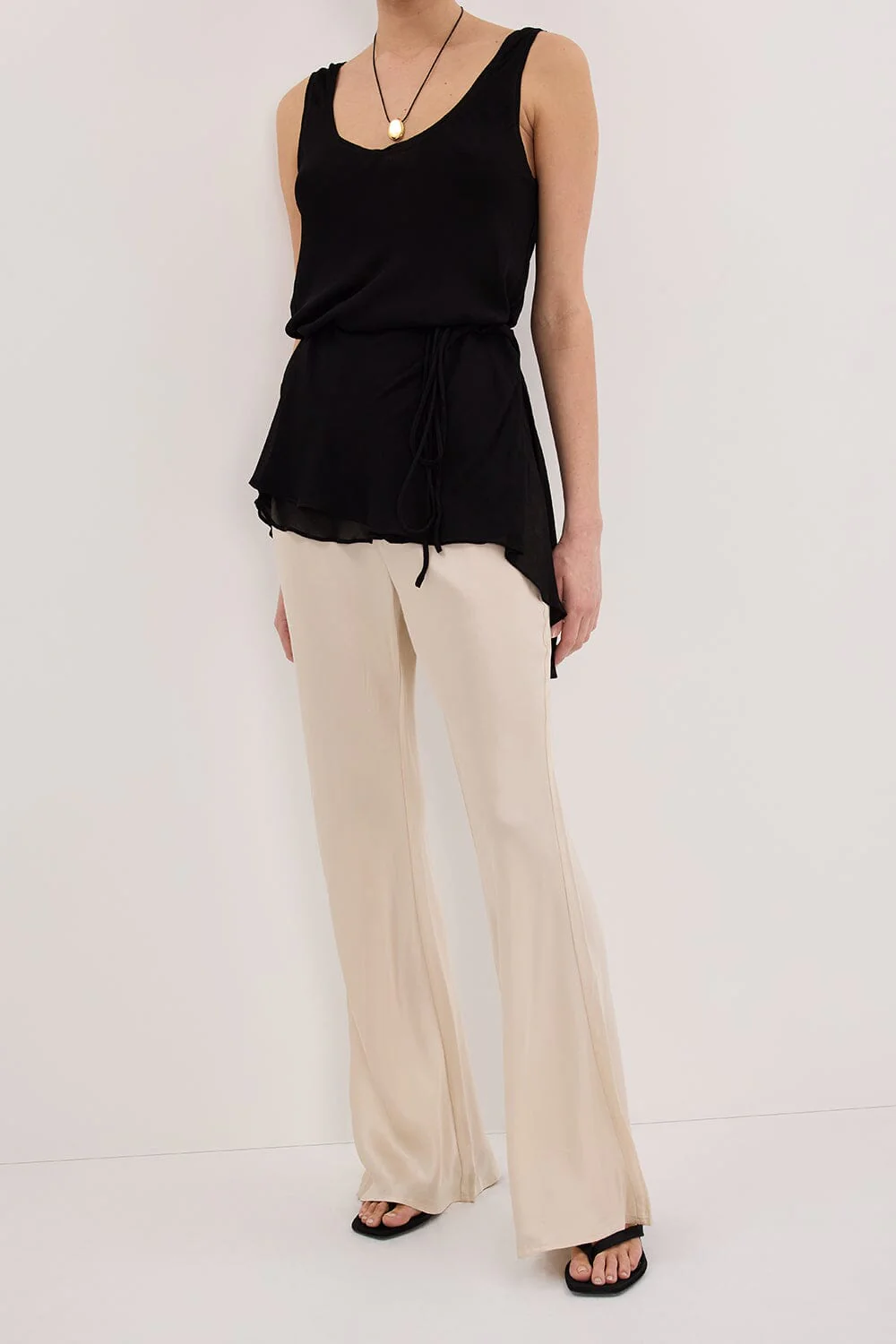 KYRA SANDSTONE SILK BIAS PANTS - Image 2