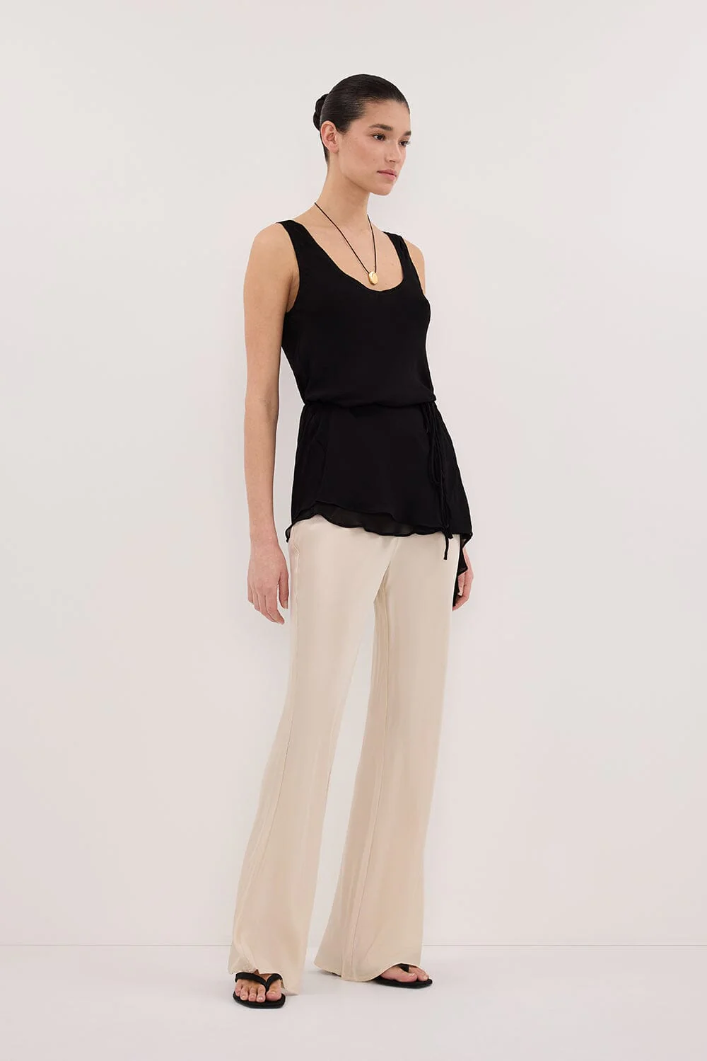 KYRA SANDSTONE SILK BIAS PANTS - Image 3