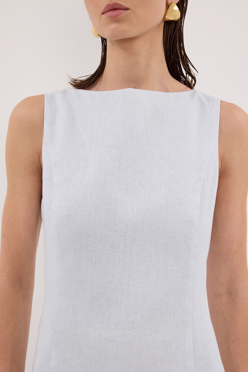 LACY CORNFLOWER LINEN MINI DRESS - Image 5