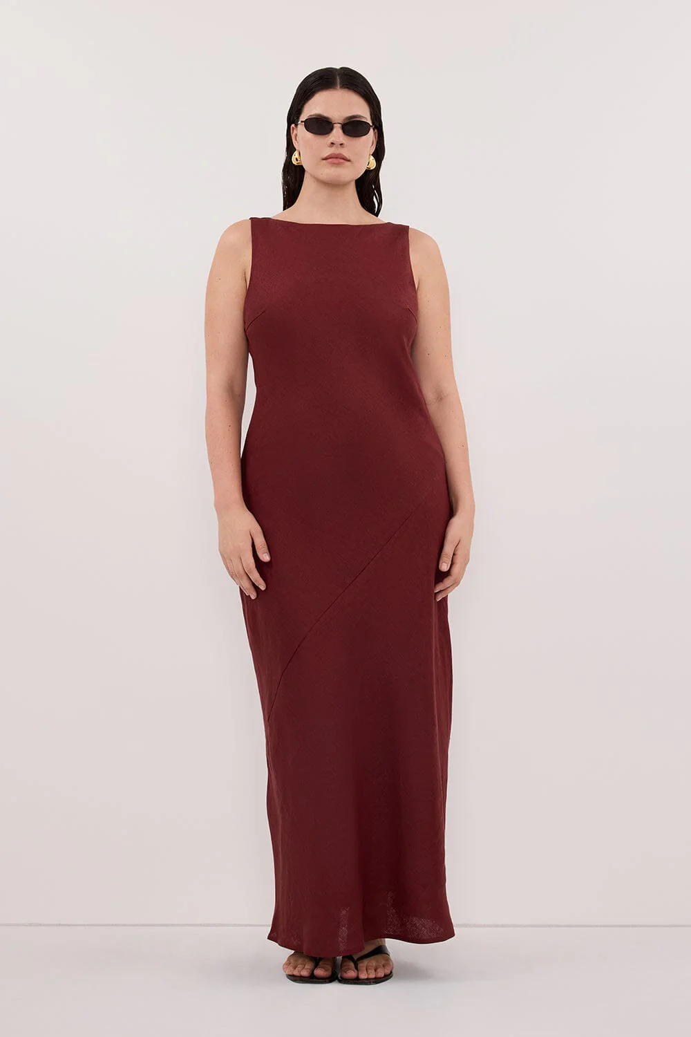 LACY SAHARA SLEEVELESS LINEN MIDI DRESS - Image 6