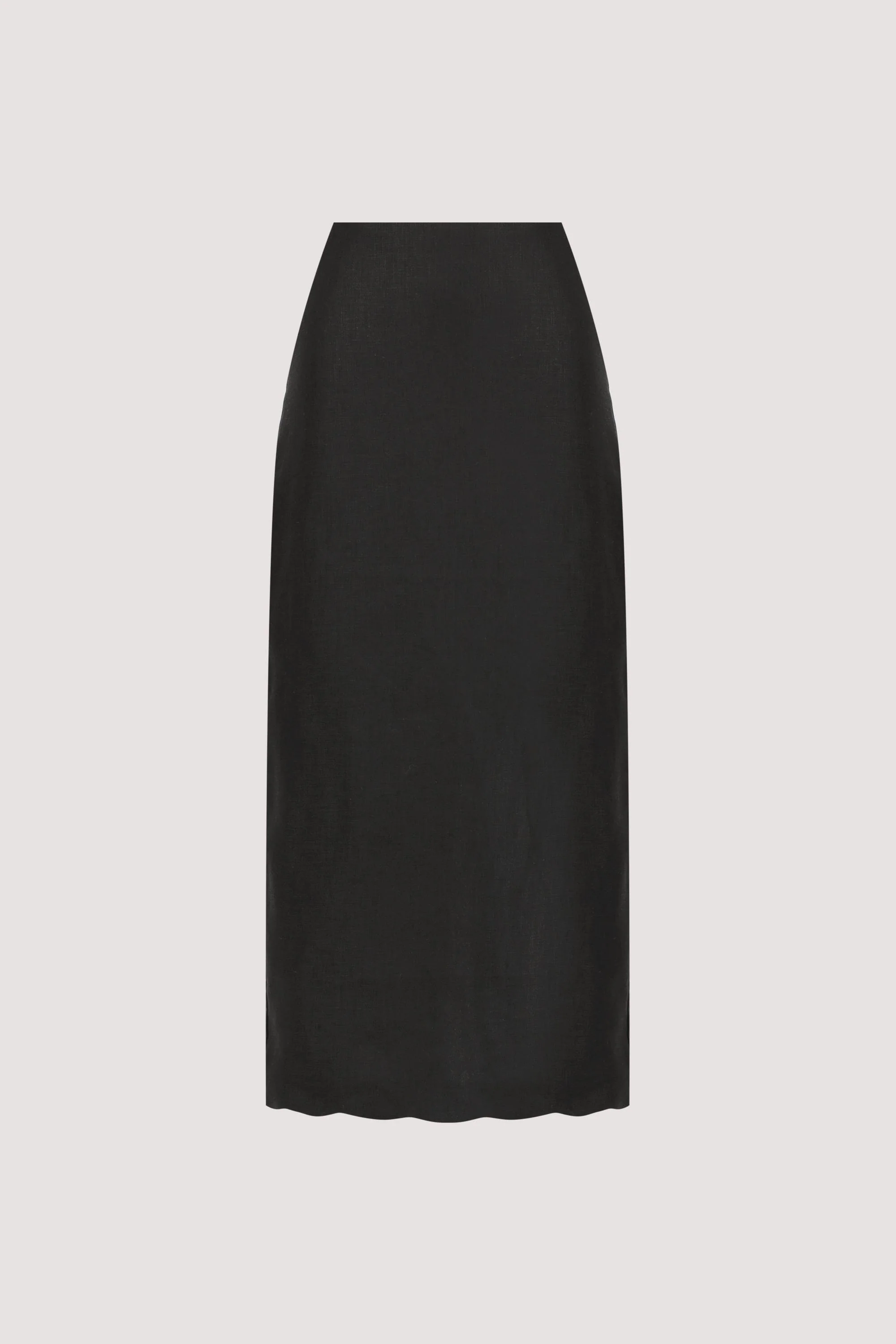 LELA BLACK LINEN MIDI SKIRT - Image 6