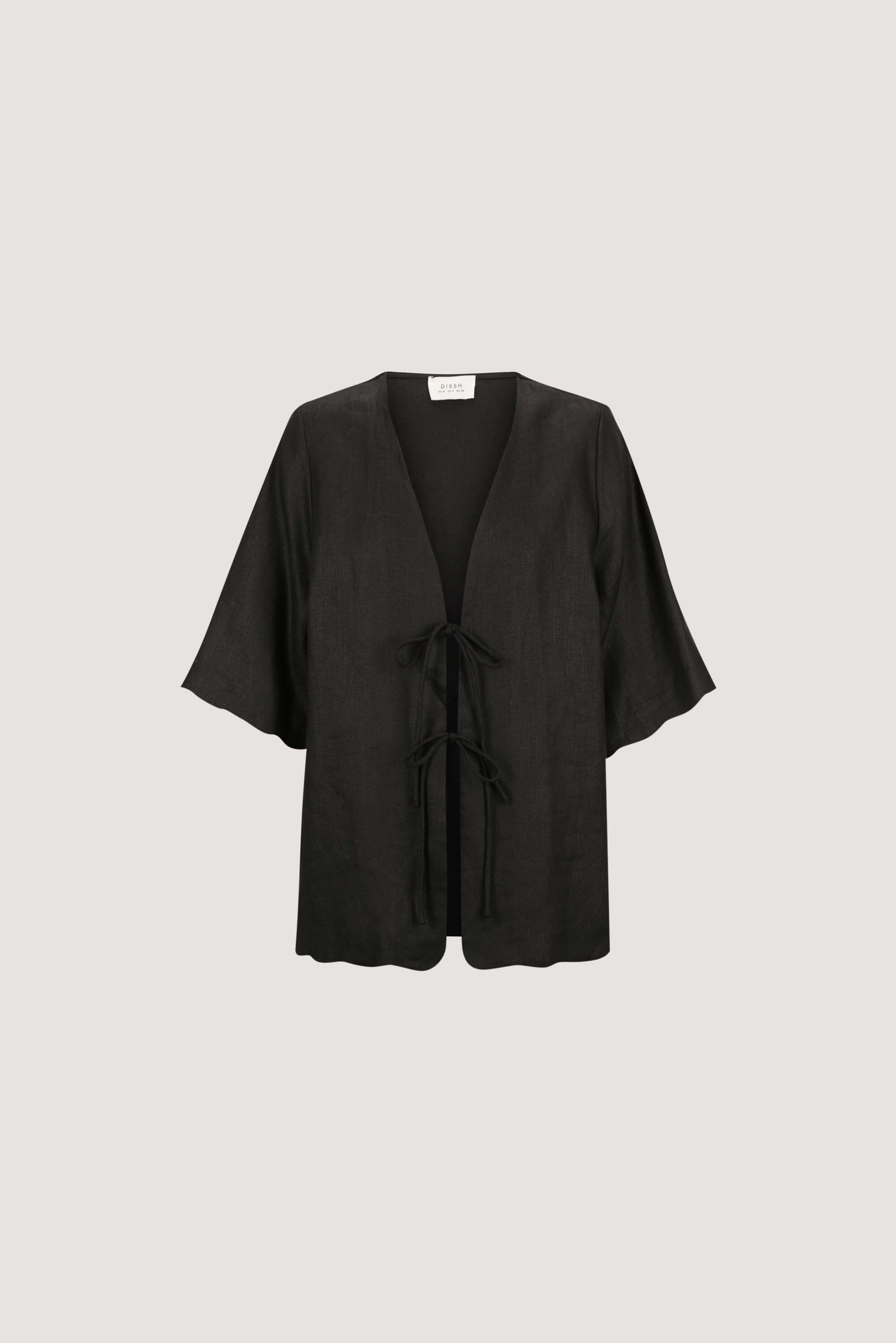 LELA BLACK SHORT SLEEVE LINEN SHIRT - Image 6