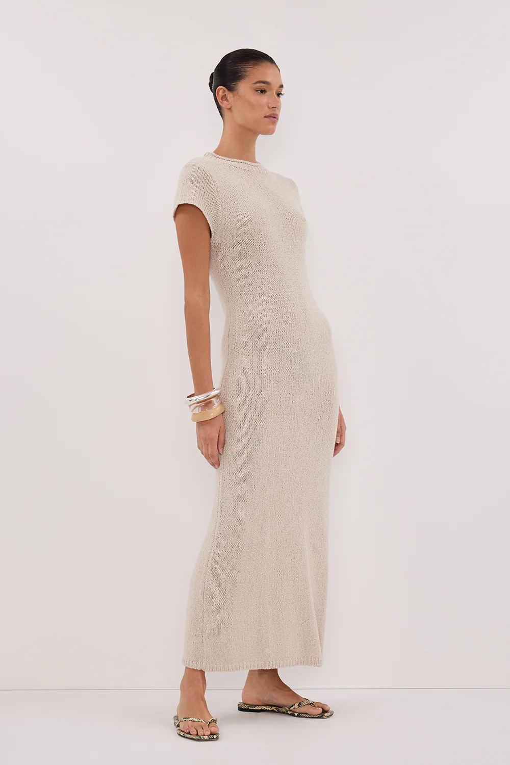LEO CHALK KNIT MIDI DRESS - Image 4