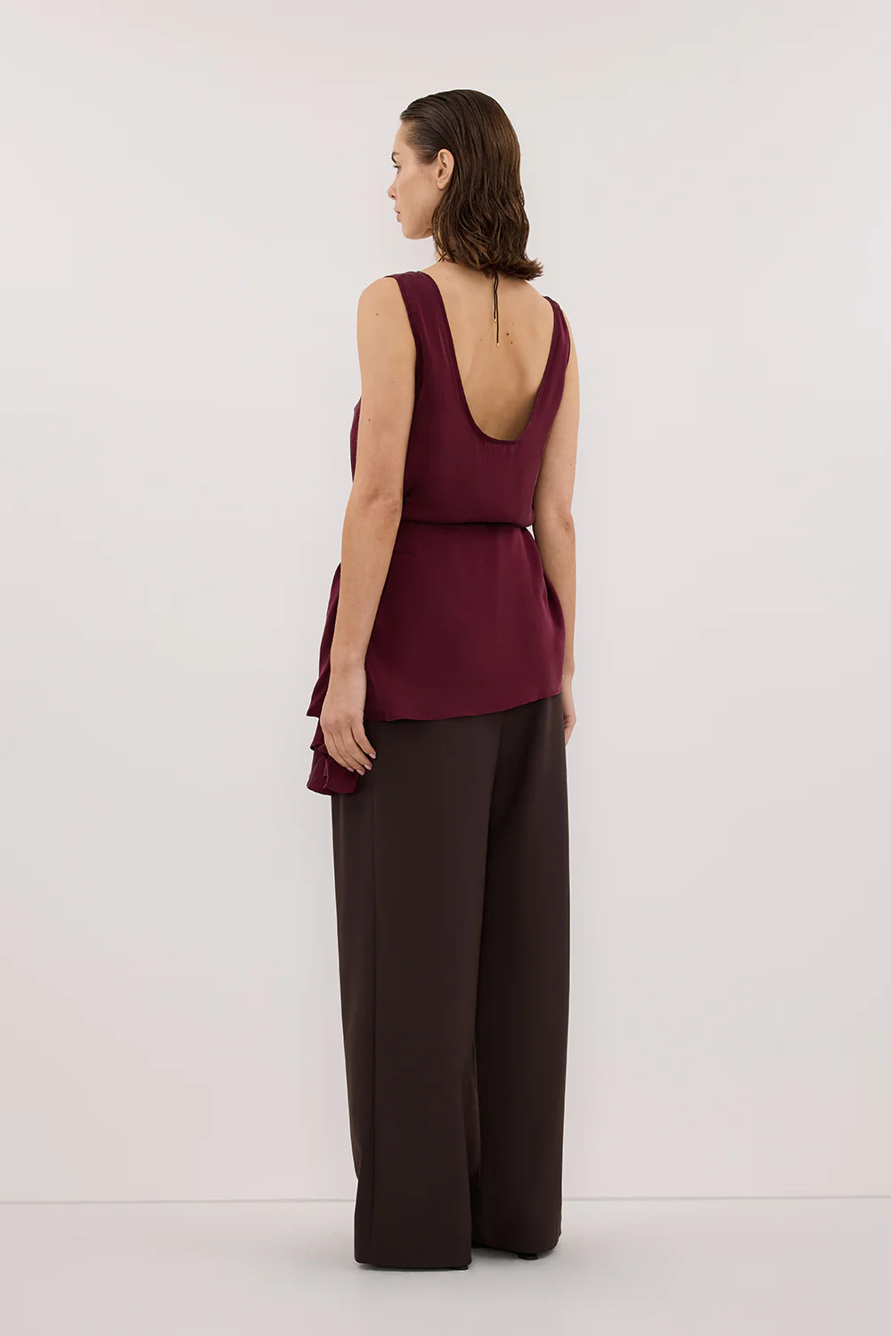 LETTIE MERLOT SILK CAMI TOP - Image 4