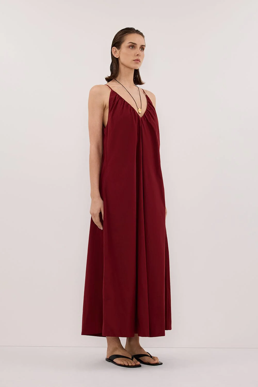 LIANA SAHARA SLEEVELESS POPLIN TENT MIDI DRESS - Image 3