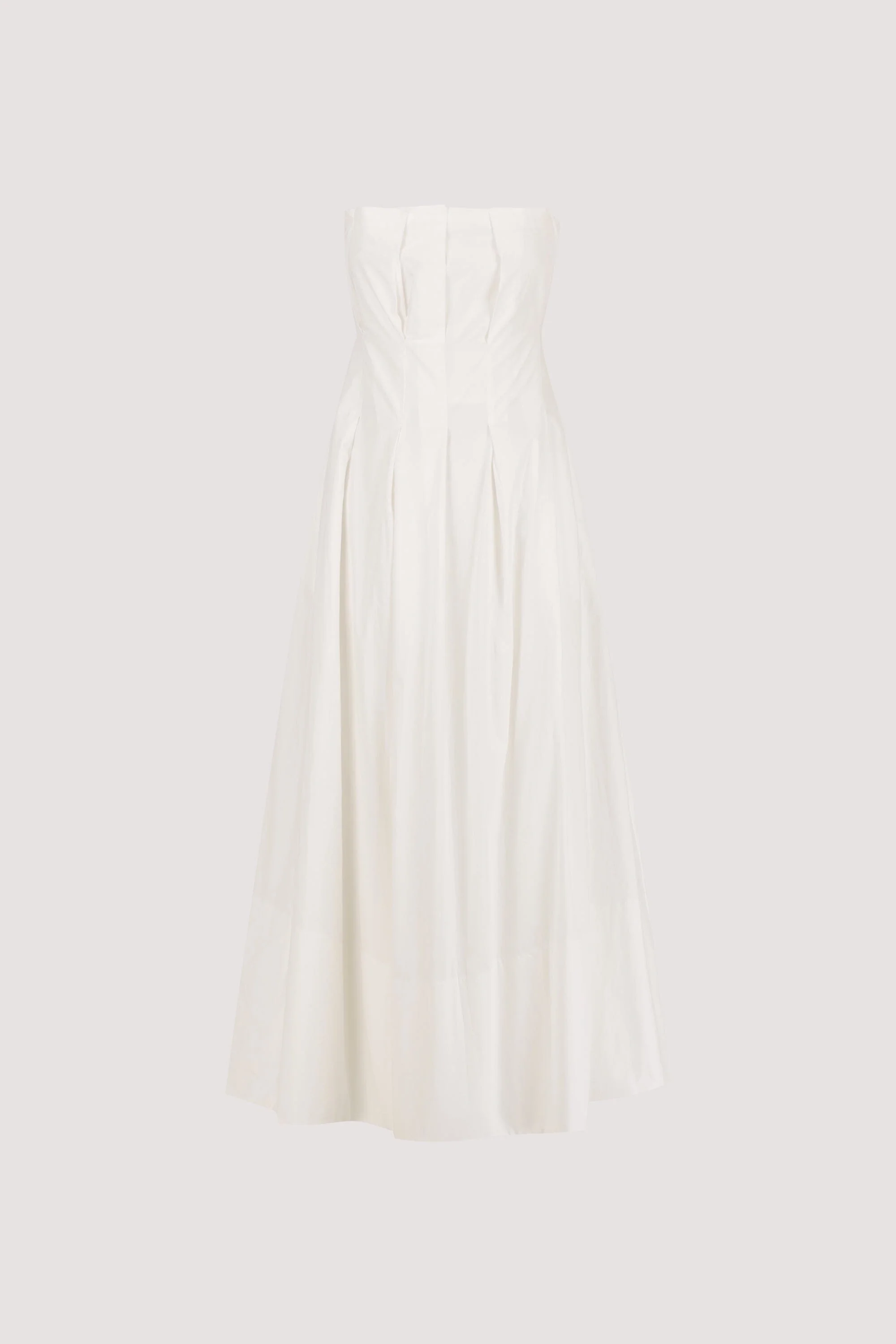 LILLY WHITE COTTON STRAPLESS MIDI DRESS - Image 6