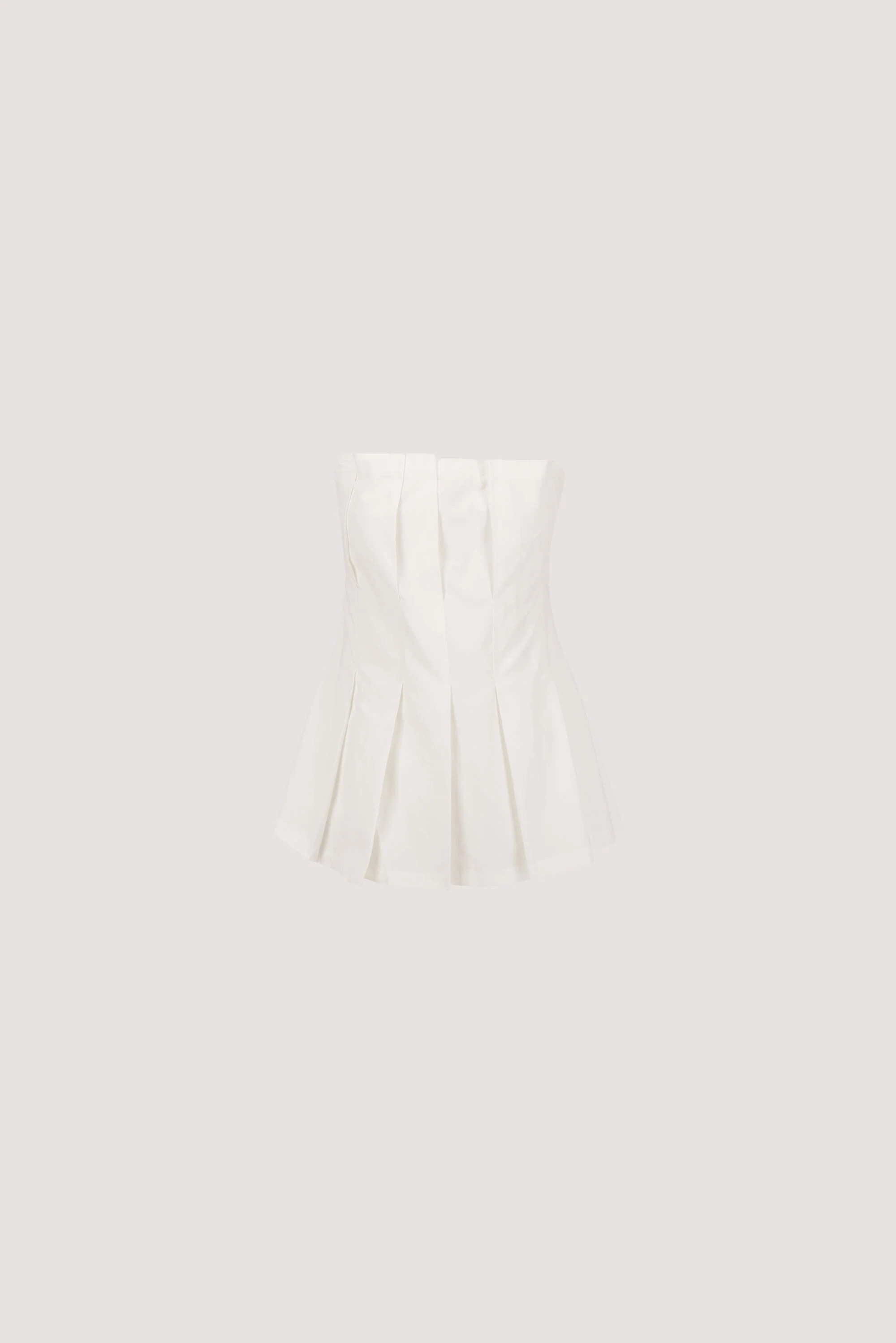 LILLY WHITE PLEATED STRAPLESS TOP - Image 8