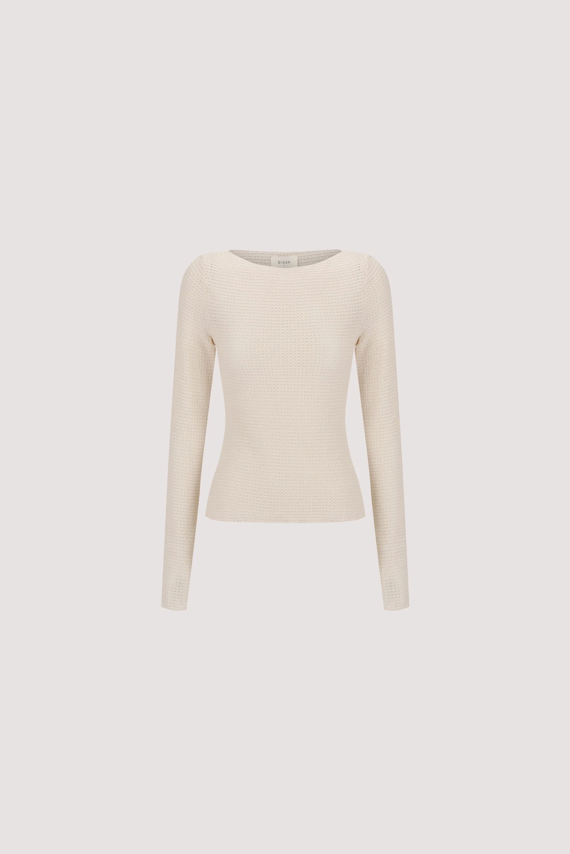 LILY STONE LONG SLEEVE BOAT NECK TEXTURED TOP - Image 7