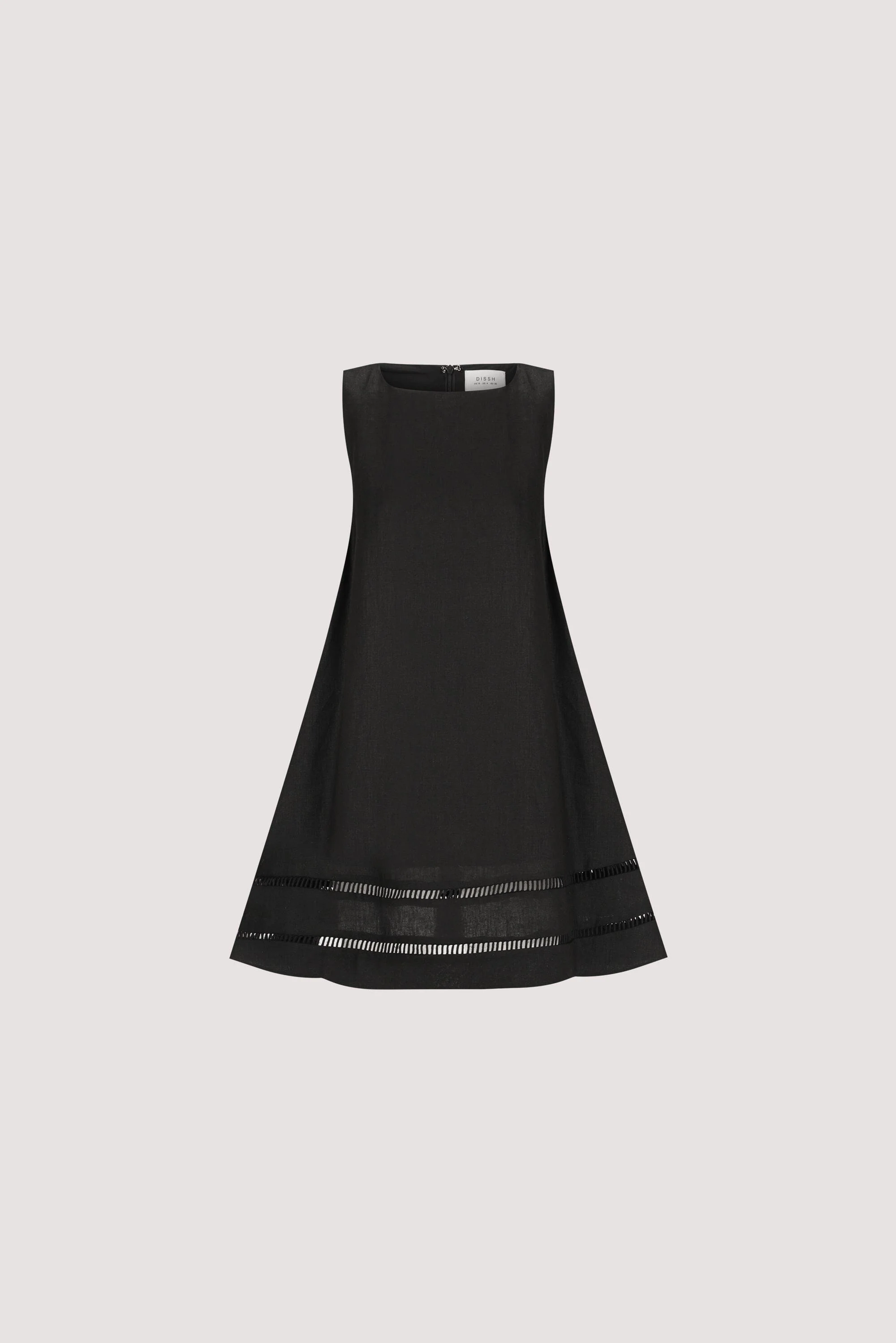 LINDSAY BLACK LINEN MINI DRESS - Image 6