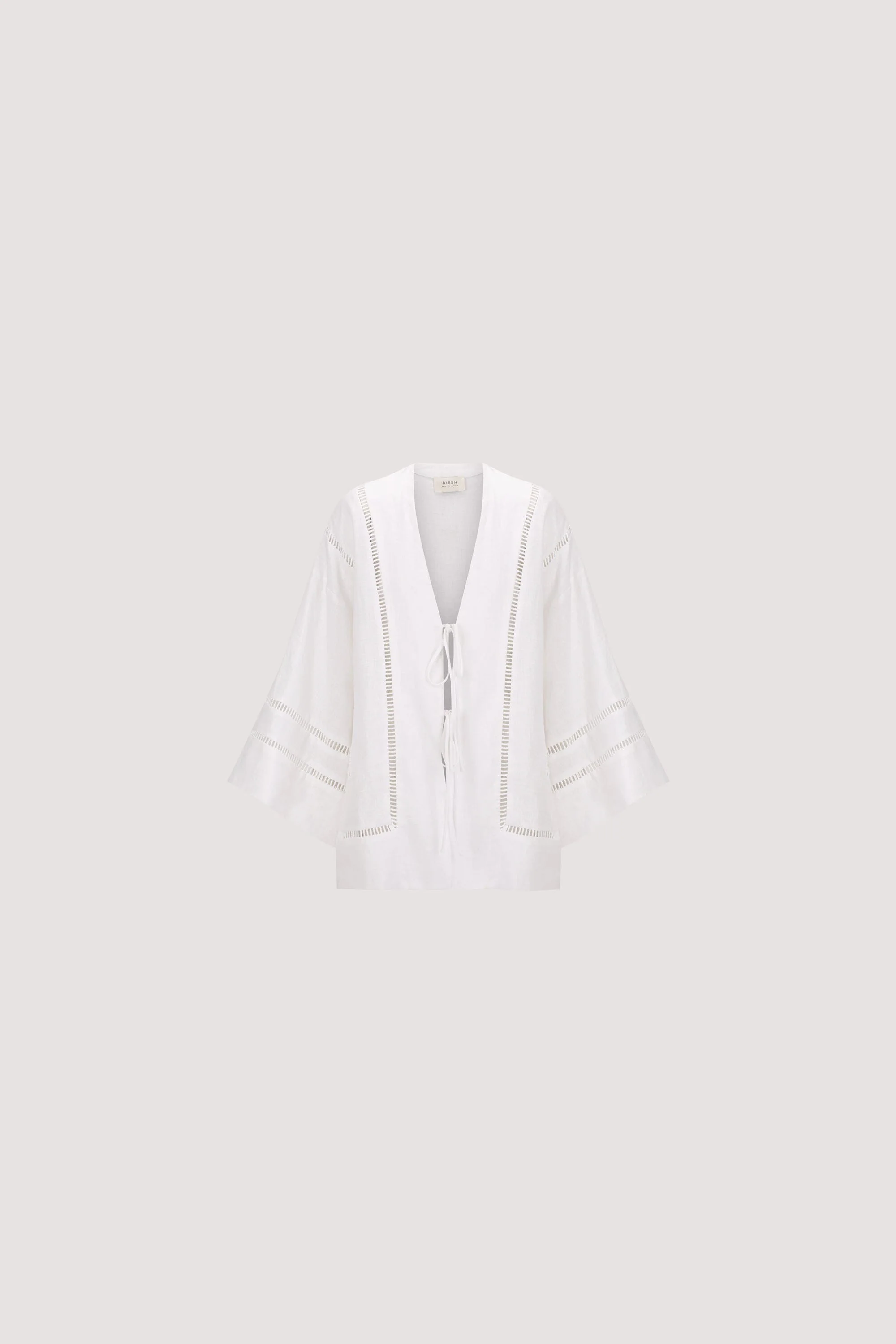 LINDSAY WHITE LINEN KIMONO TOP - Image 7
