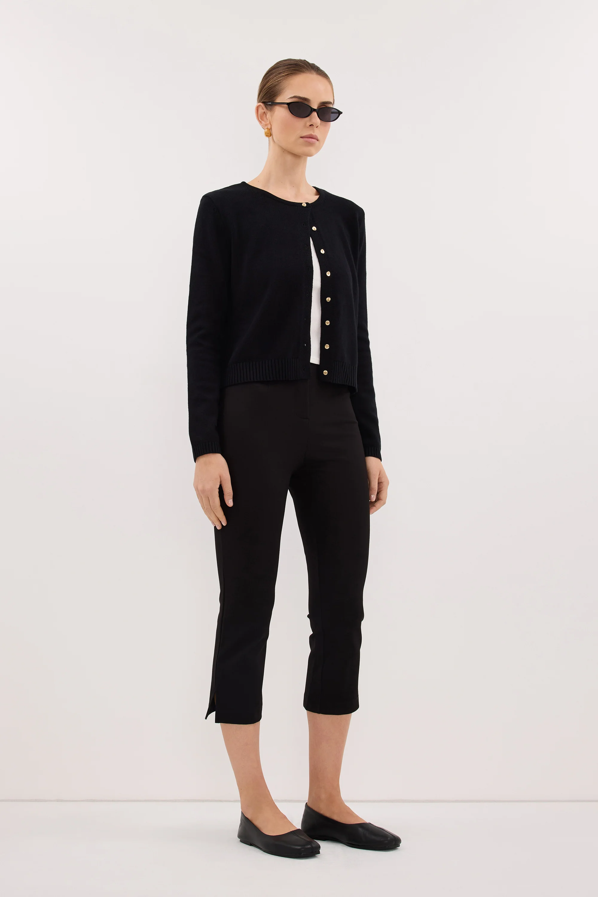 LISE BLACK LIGHT KNIT CARDIGAN - Image 3