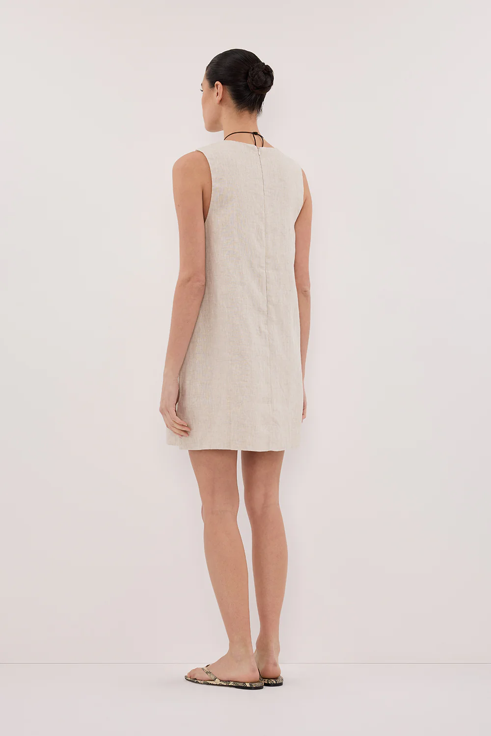 LOTUS NATURAL LINEN MINI DRESS - Image 4