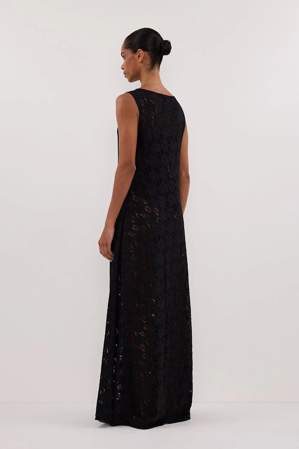 LOULA BLACK LACE MIDI DRESS - Image 7