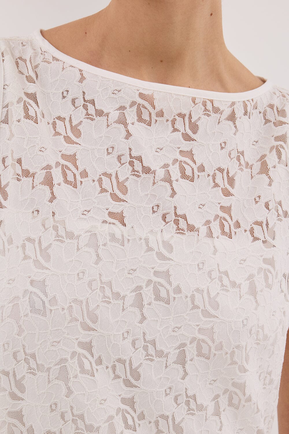 LOULA WHITE LACE MIDI DRESS - Image 8