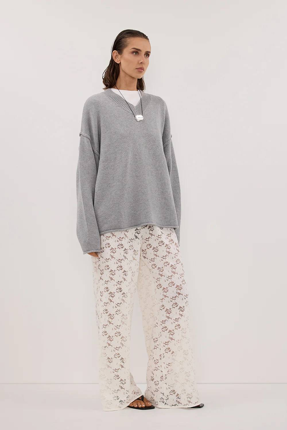 LOULA WHITE LACE PANT - Image 3